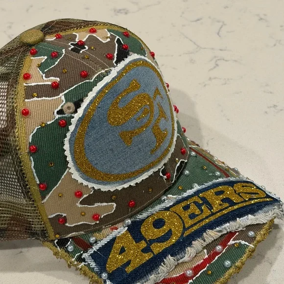 Custom Camouflage 49ers Cap with Gold Logo - Picture 5 of 5